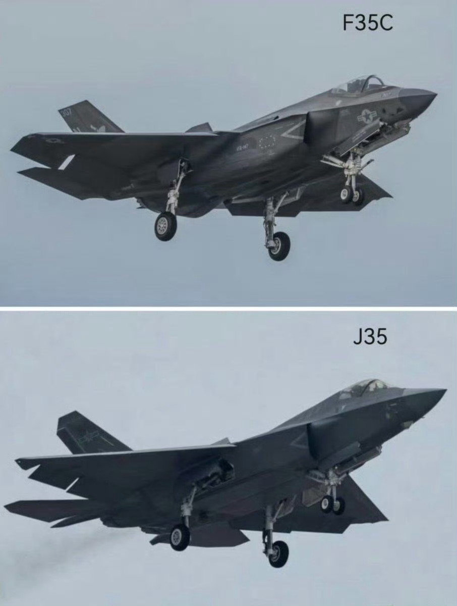 选出你最爱的35！

必须是歼-35啊，“歼灭F-35”的意思，型号名字都那么霸气

歼-35是全方位好看，前后左右的美丽。

F-35就是正前方稍好，一旦露出侧面的水桶腰，以及肥美的屁股，那就视觉污染了。

#烽火问鼎计划##星舰首次完成地球轨道飞行坠海爆炸# ​