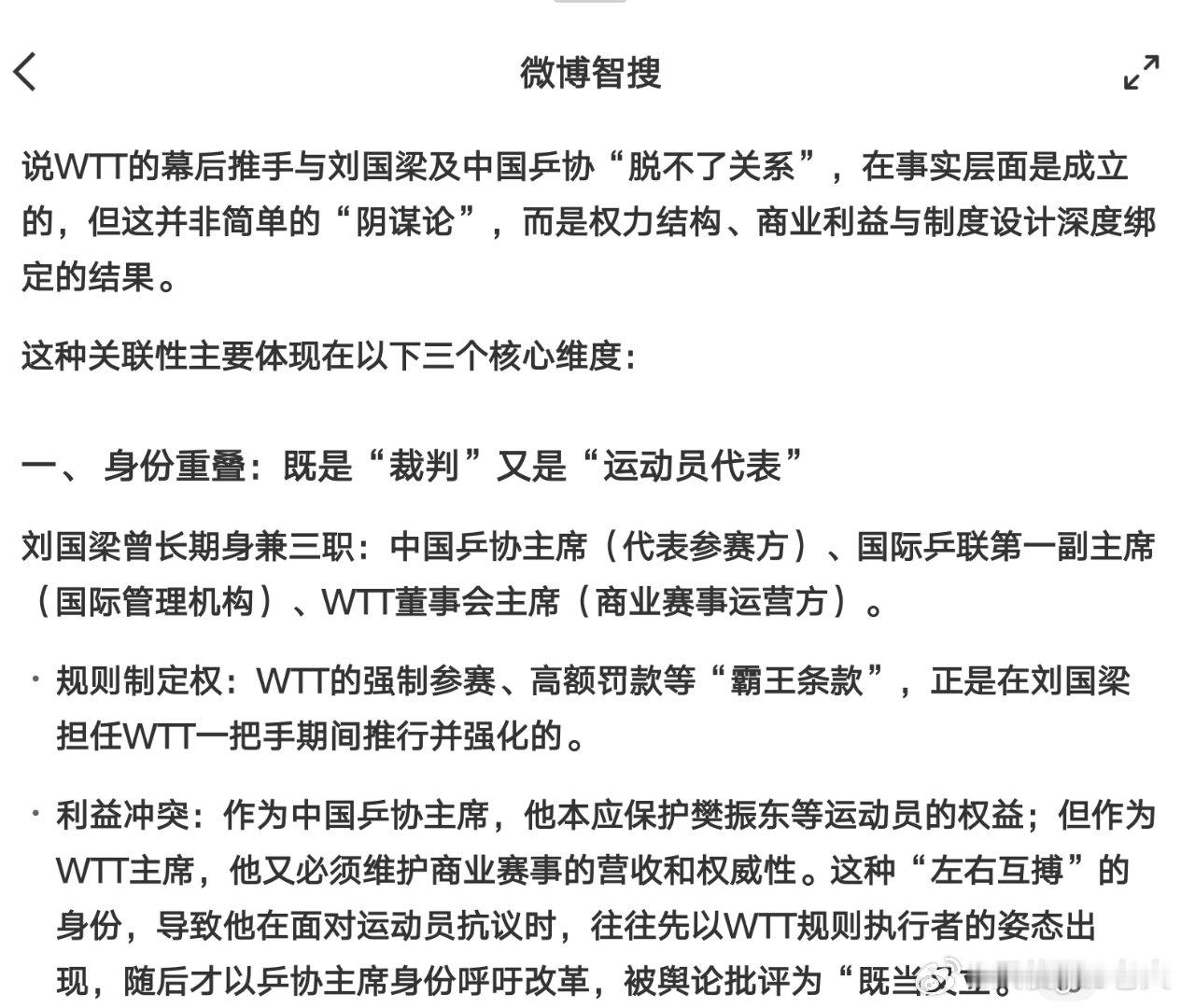 一直不知WTT是个啥？活到老，学到老，又被教育了。都是微博智搜说的，我只是好奇心比较重，手欠搜了一下。 ​