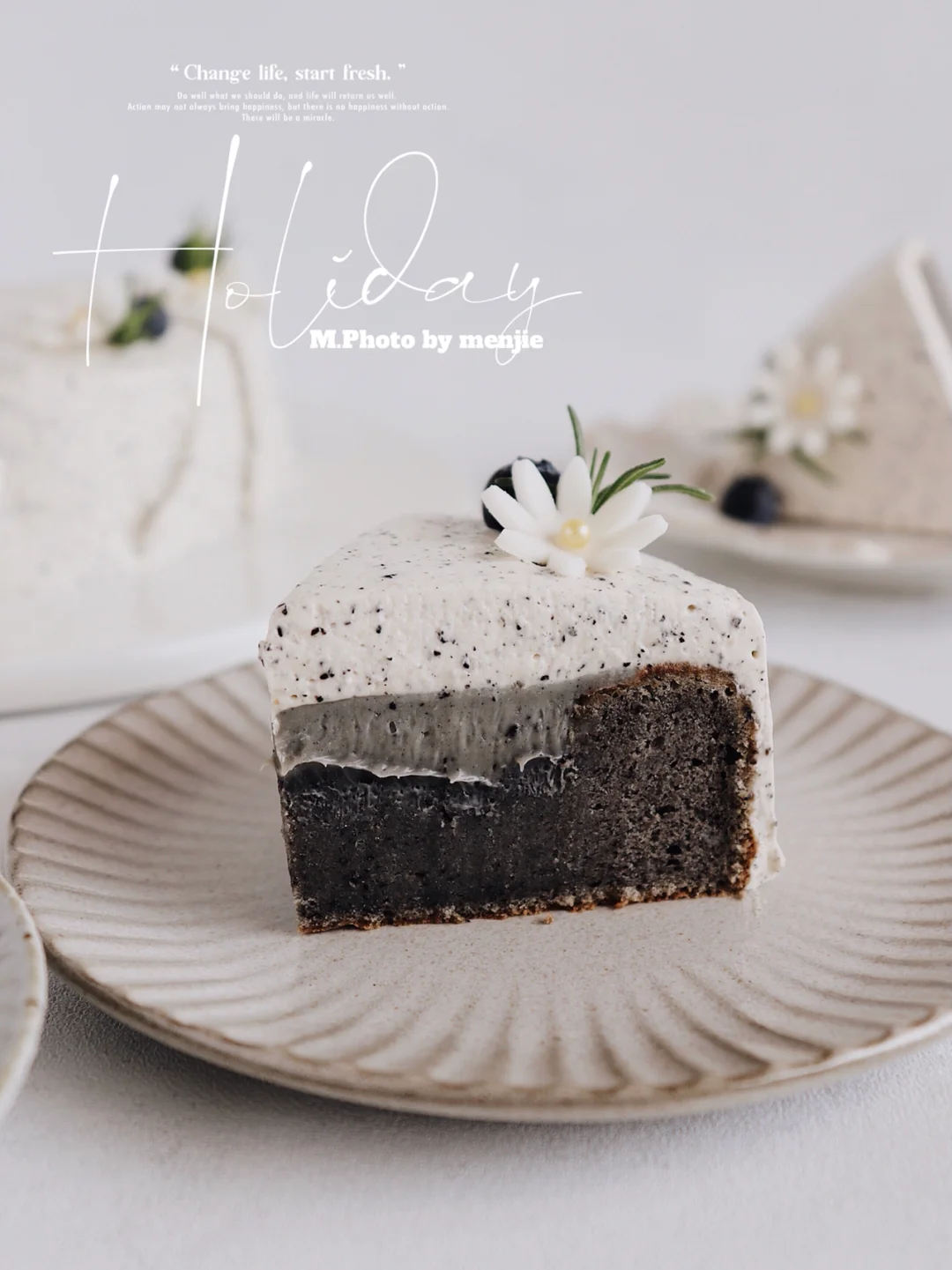 ins甜品|三层口感黑芝麻凝酪生蛋糕🍰烤箱