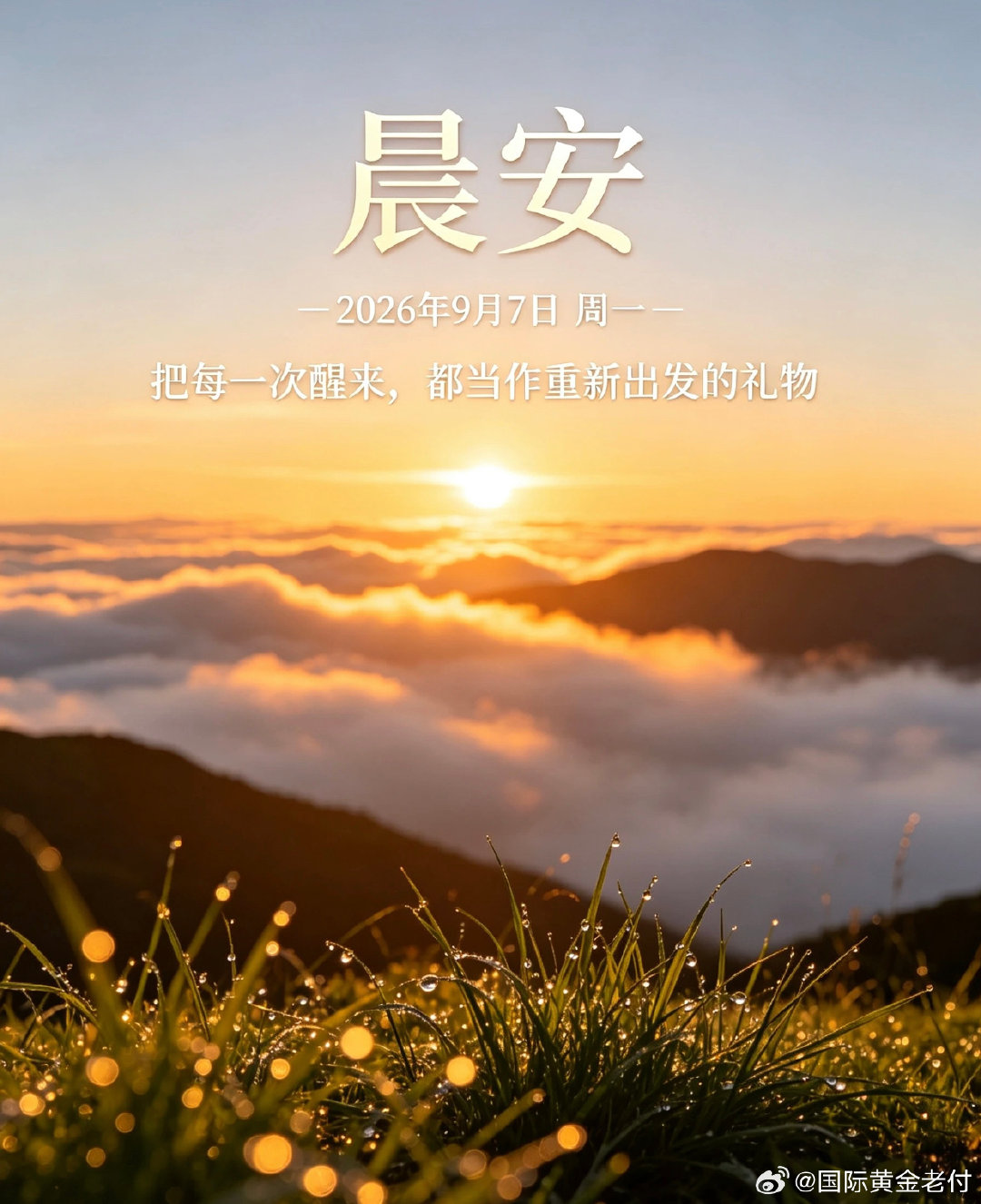 9月7，周一，大家早上好！[doge][太阳][鲜花][咖啡]新的一周，继续出發！加油。[大学生能飞][大学生能飞]#黄金##金价##伊朗将宣布霍尔木兹海峡禁区# ​