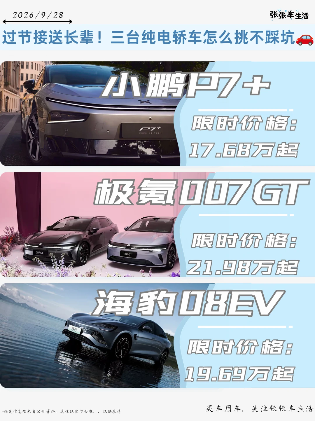 过节接送长辈！三台纯电轿车怎么挑不踩坑