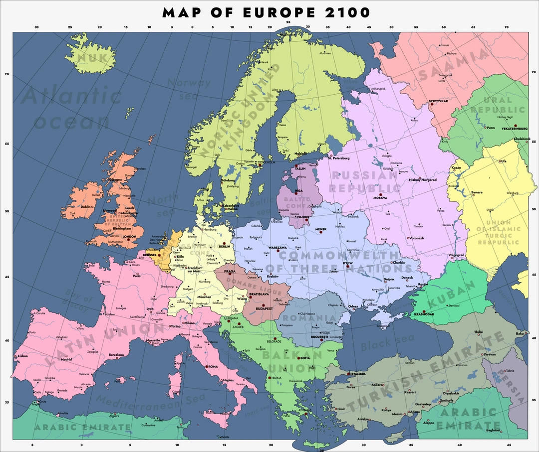 一种幻想的欧洲地图