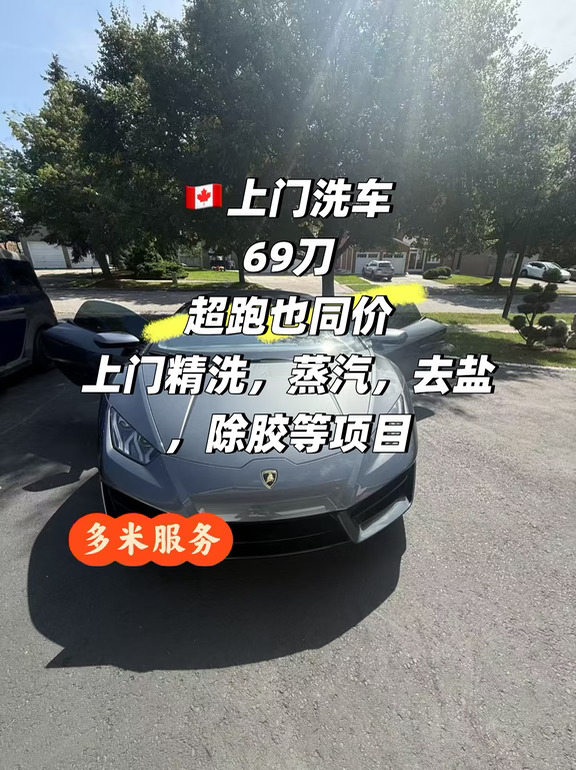 🇨🇦 多伦多上门洗车｜这次洗台兰博基尼🐂