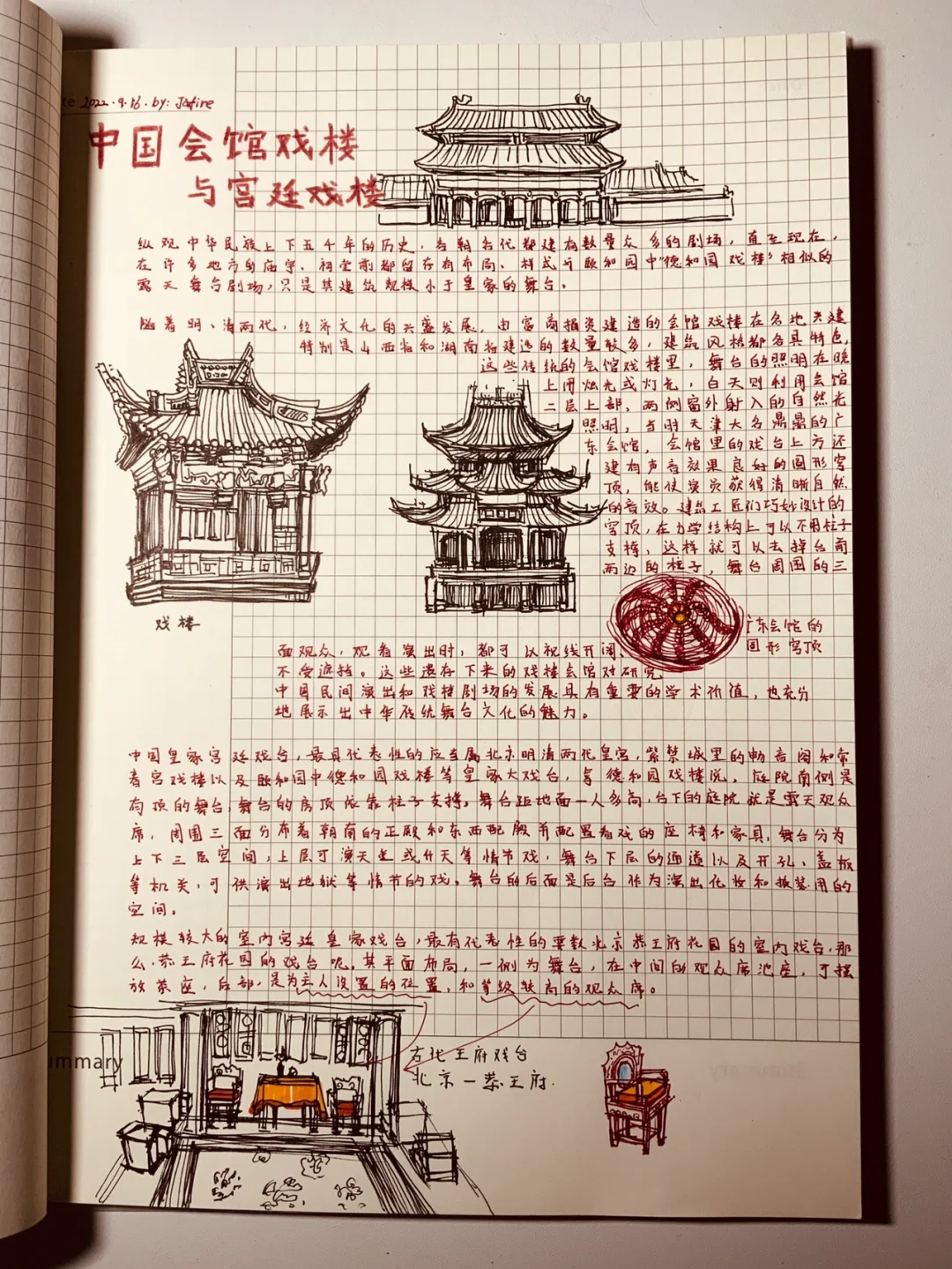 中国会馆戏楼与宫廷戏楼——手写笔记3