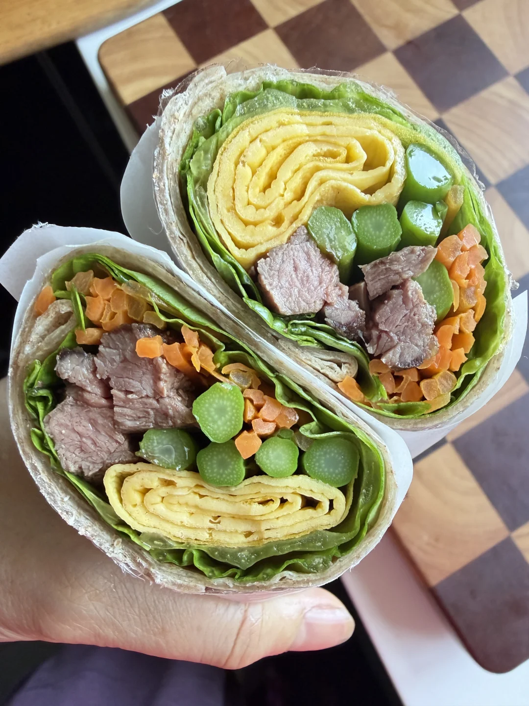 低脂低卡超级美味｜牛排🥩芦笋鸡蛋卷饼