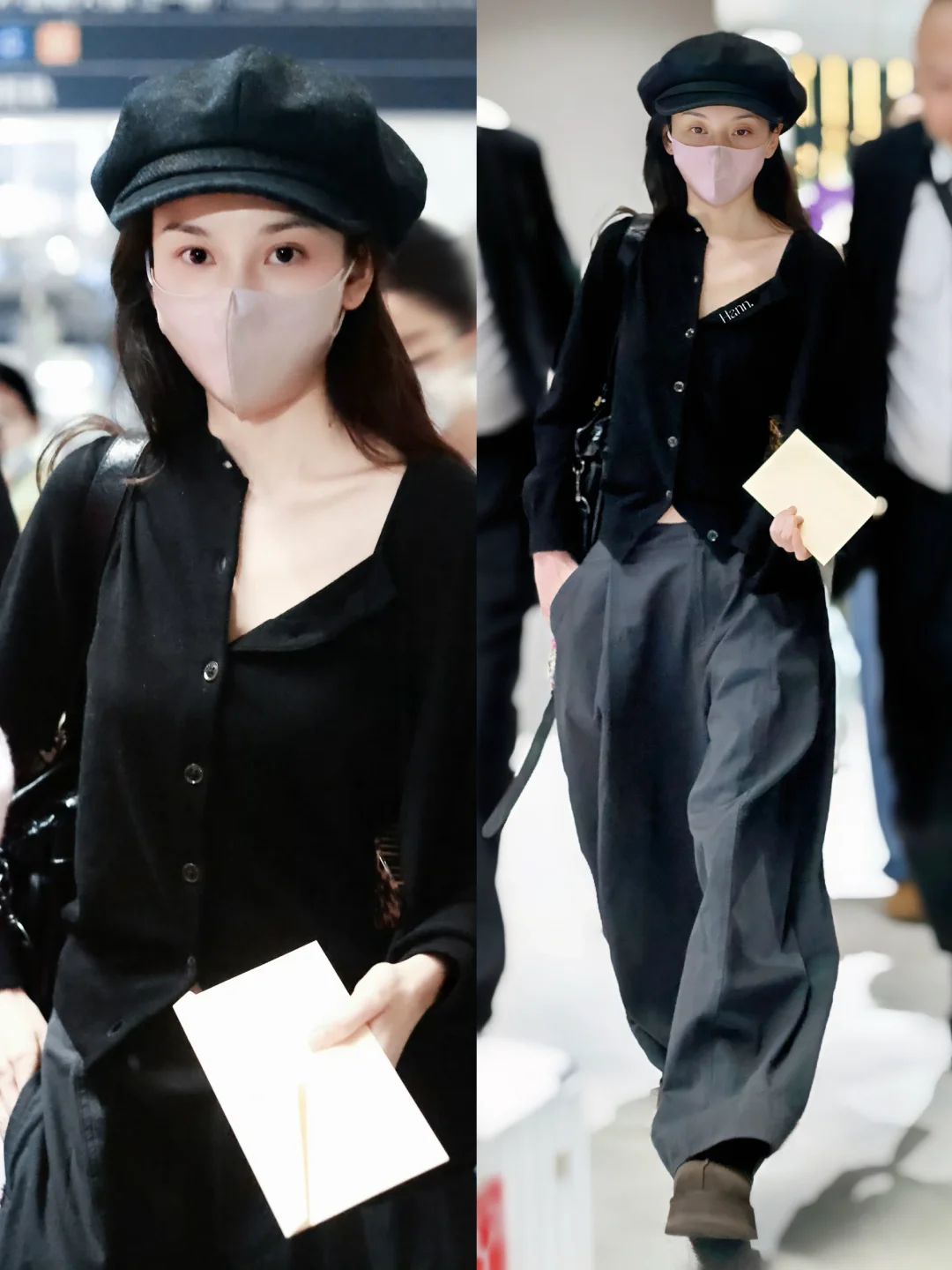 宋祖儿全素颜澳门达到，深色系穿搭好有范