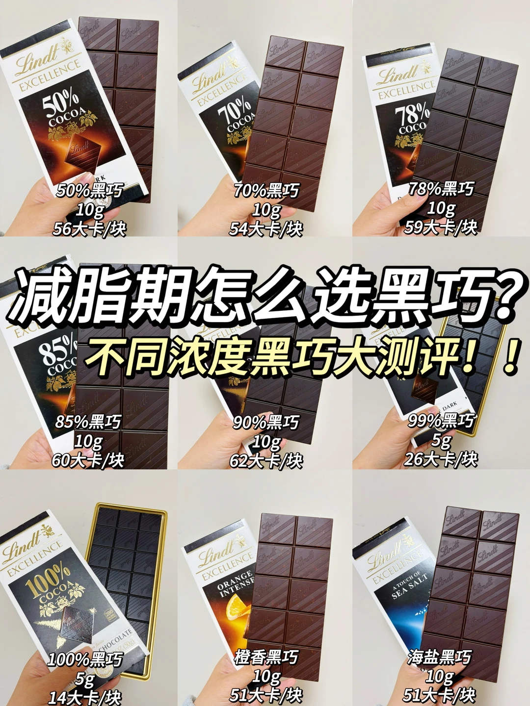 减脂期怎么选黑巧？黑巧不同浓度大测评✅