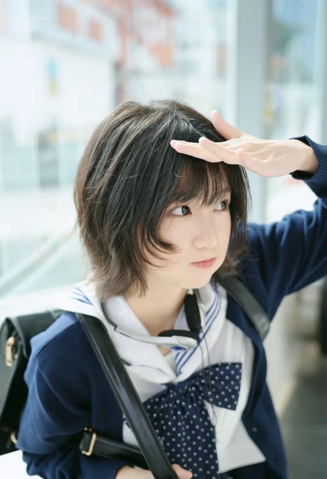 青春校园风，少女甜美瞬间。清纯可爱活泼动人?＃