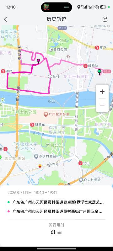 四处游荡得骑了一小时🛵