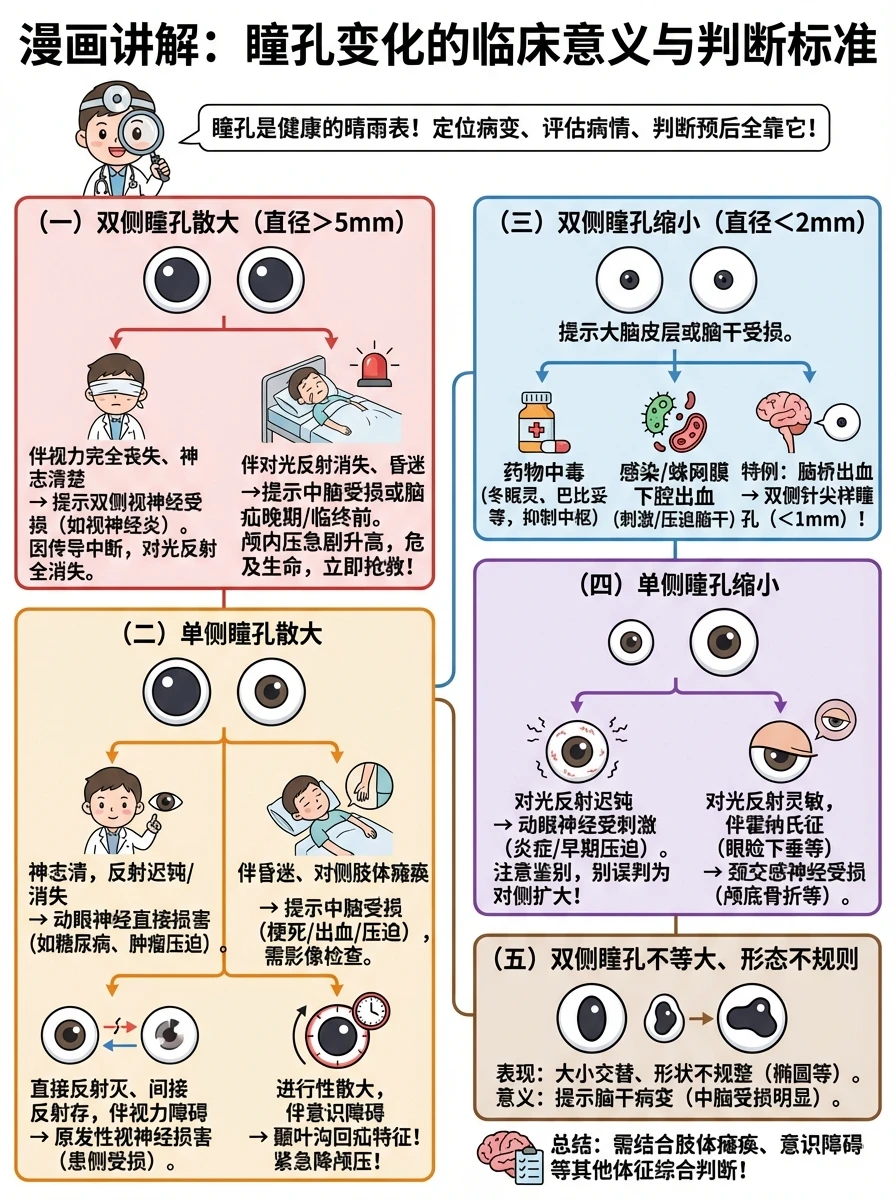 阿虎医考笔记：一文了解瞳孔变换的临床意义