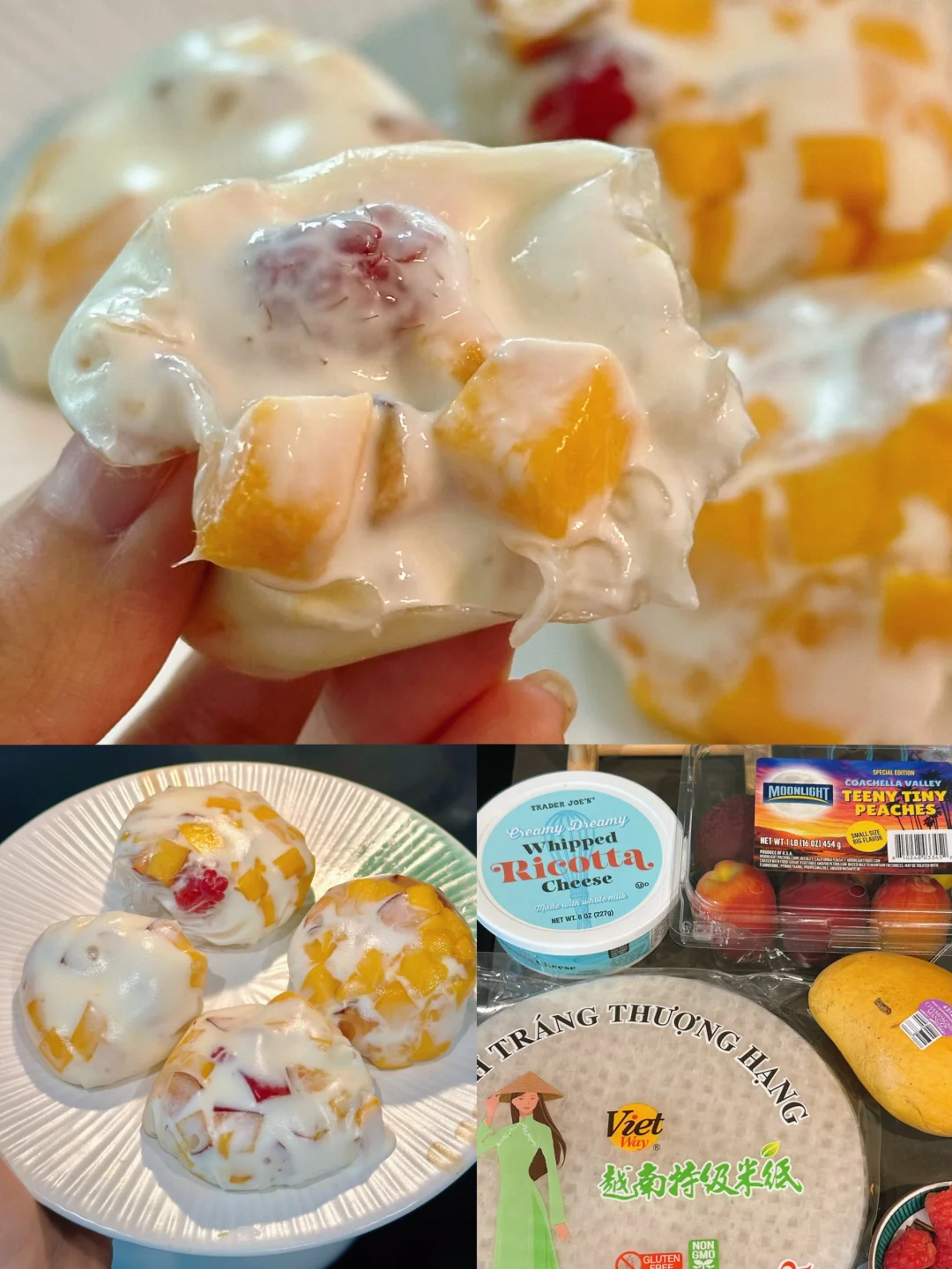 缺德舅WhippedRicotta做低卡牛乳水果大福🍡