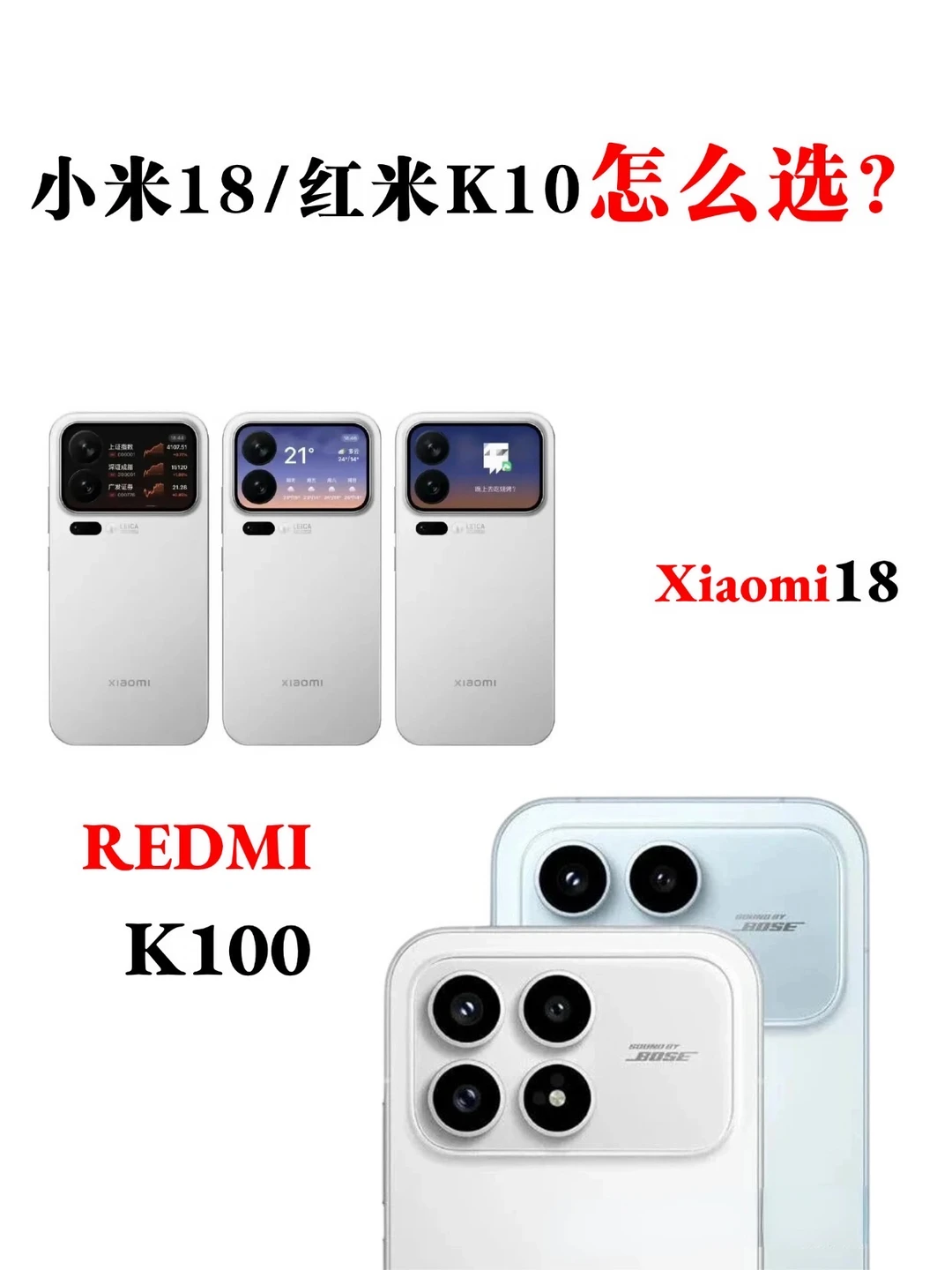同芯同台｜小米 18 与红米 K100 该怎么选❓