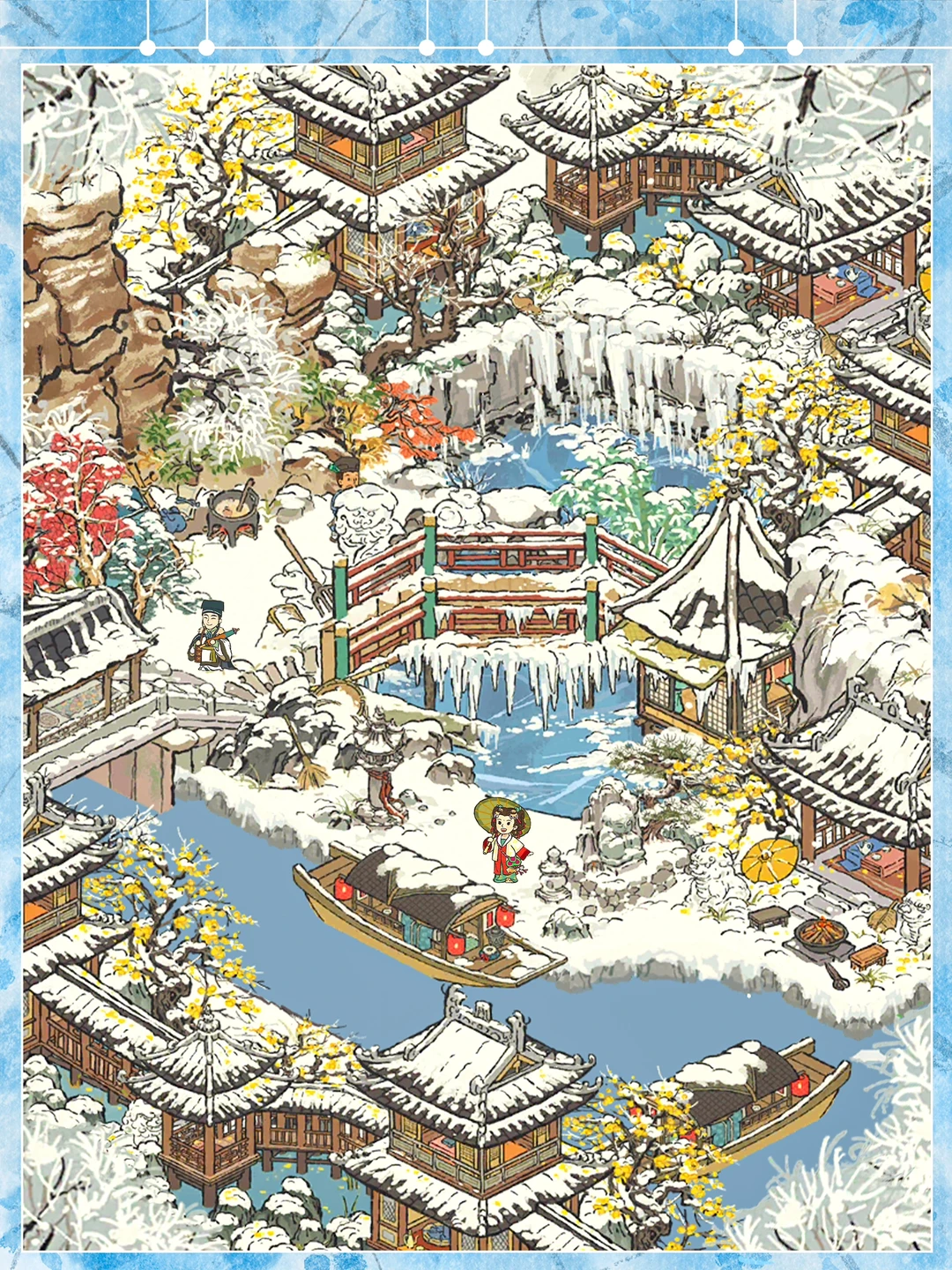 新建筑【凝雪桥】小布局，和雪落廊桥好搭‼️