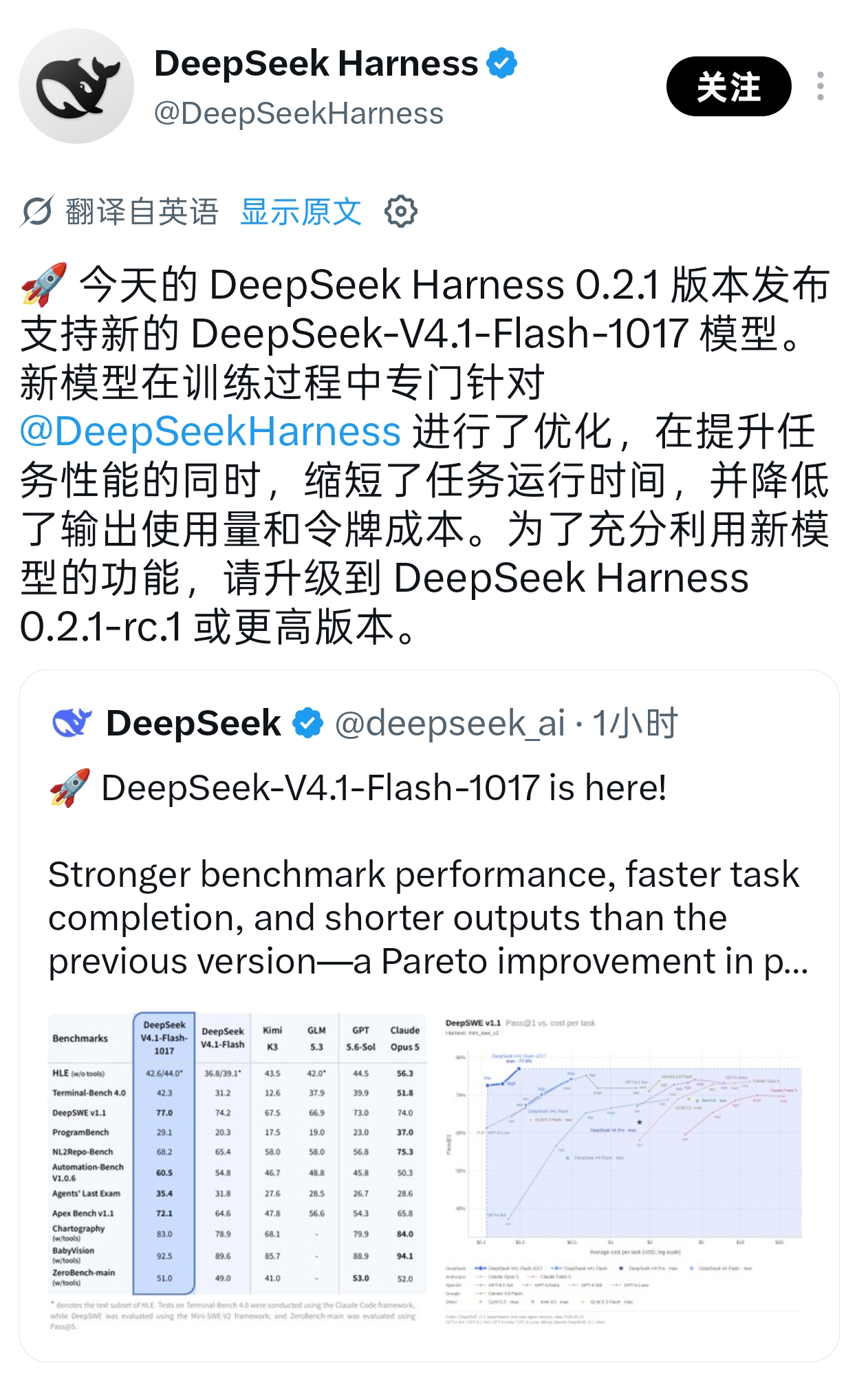 终于有点动力使用DeepSeek Harness了，和DS模型之间不断相互优化。

问题是，OpenCode免费提供DS模型，Workbuddy也免费提供，DS自家不提供，你要让我怎么搞？把他们反代过来？