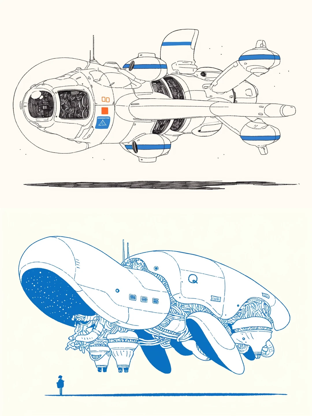 空想仿生:白色飞行器