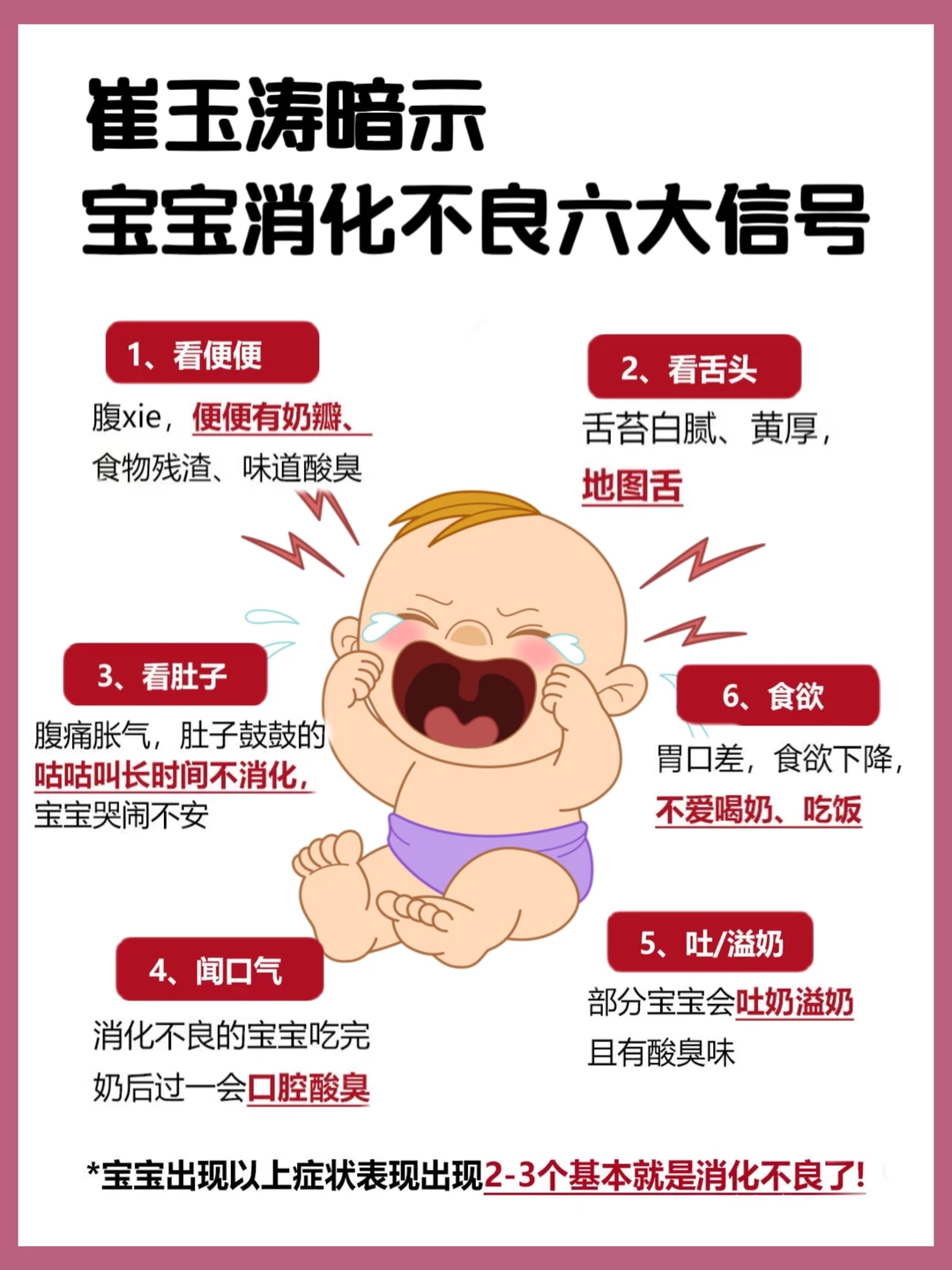 崔玉涛：宝宝消化不良的六大信号