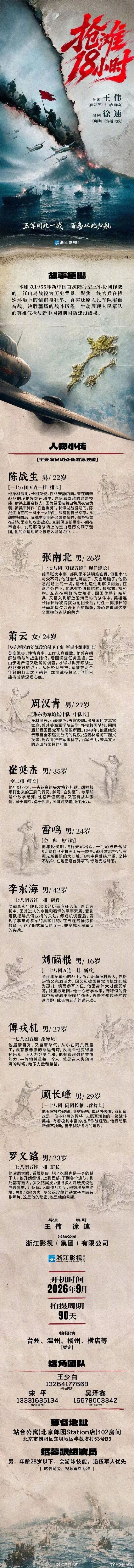 年代剧《抢滩18小时》发布组讯！将由王伟（问苍茫、白夜追凶）执导，徐速...