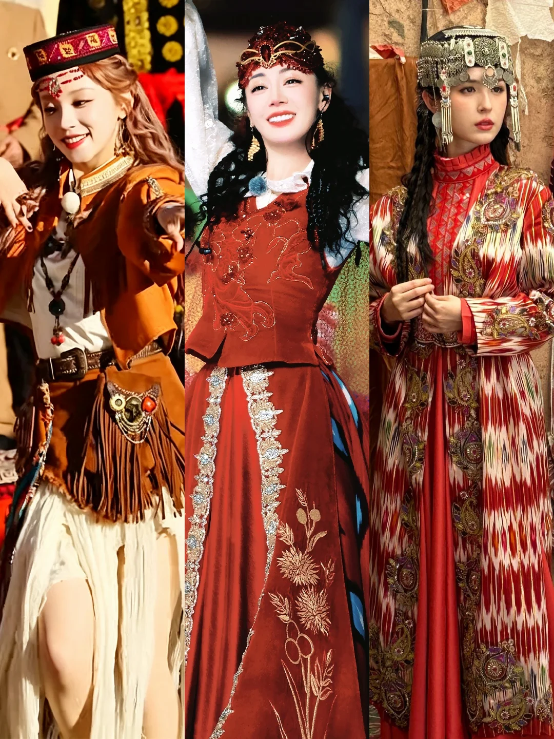热巴 雨琦 哈妮克孜🤩女神们穿新疆服饰更美