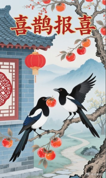 10月22日北派实时，北派火供顺天道，喜鹊报喜喜事来！开始筹备观音圣诞法会了，明王正啃火烧，清点火供用的，白樟木片。一群花喜鹊跑来，吃的胖乎乎，凑热闹，叽叽喳喳。秋天的喜鹊，这么胖。。。还惦记呢。明王掰开火烧，分给喜鹊。不过一想，大清早，喜鹊来，挺吉祥啊！ ​​​​