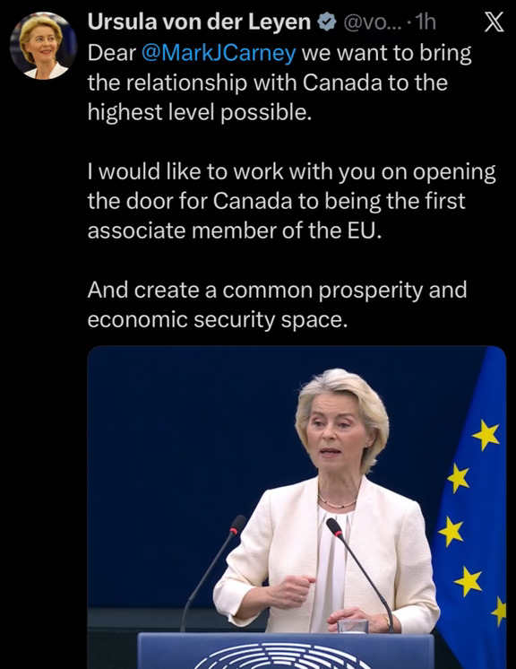 🇨🇦或将成为欧盟🇪🇺准成员国