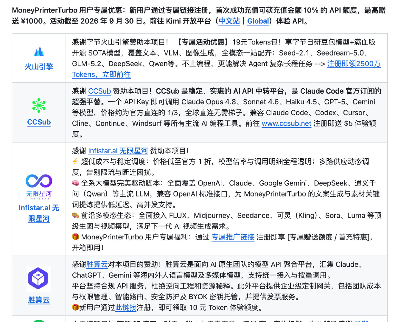 第一次看到这么多牌子货赞助一个GitHub ai 项目，感觉作者靠这个项目都够财富自由了。 ​