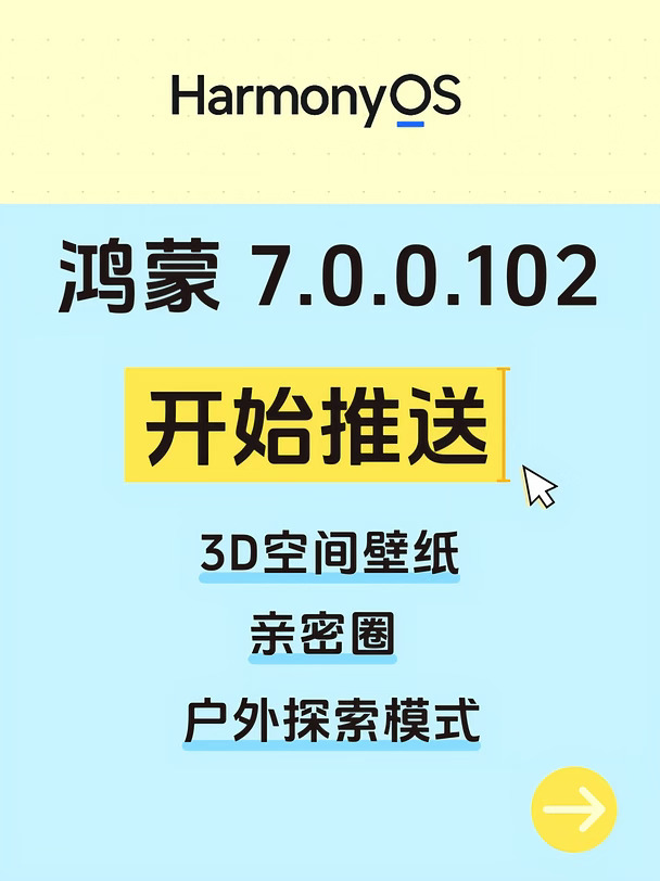 鸿蒙7.0.0.102开始推送：3D空间壁纸等