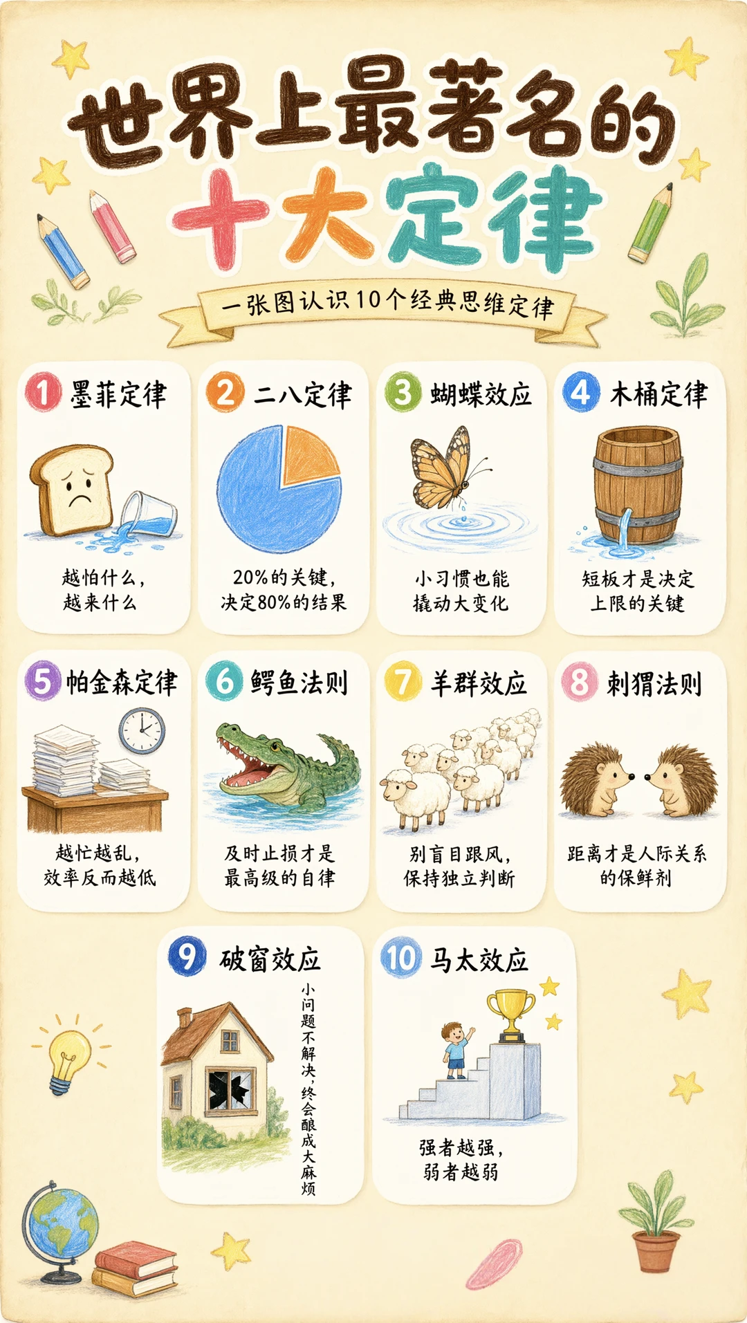 世界最著名的10大定律，看完受益匪浅！