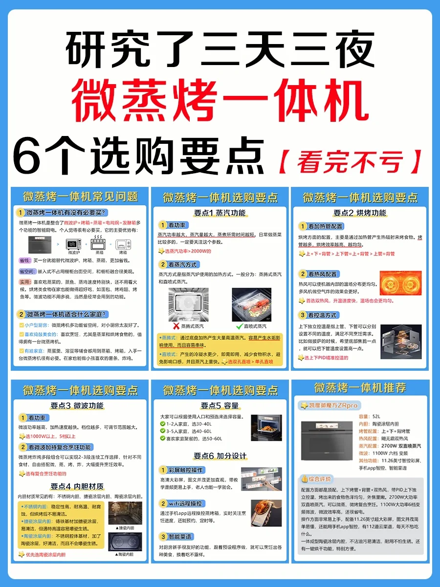 买微蒸烤一体机不做攻略😫你就等着翻车吧‼️