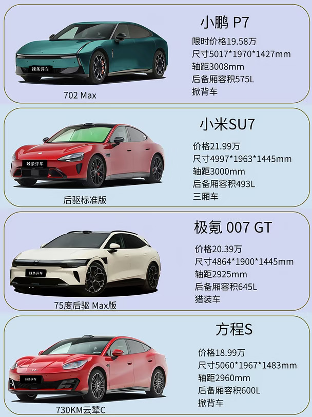 20 级纯电轿车大乱斗