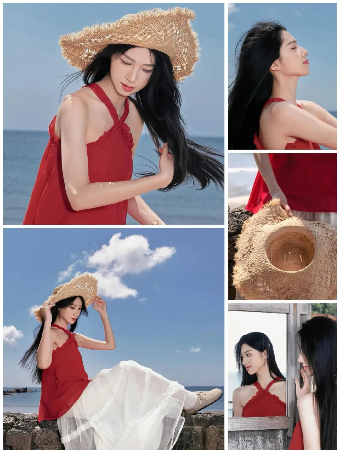汕尾浮日湾，红裙小姐姐美哭了！