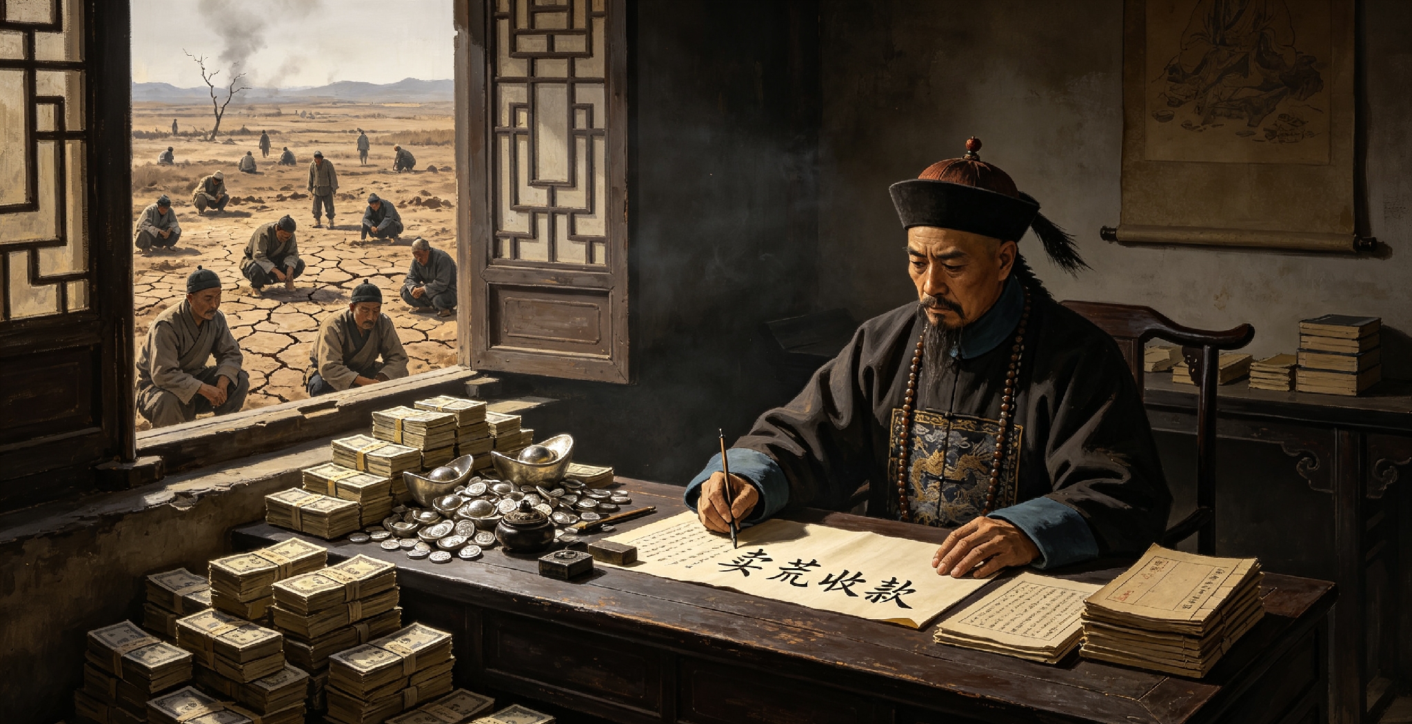 慈禧卖荒：晚清最荒唐的敛财闹剧
 
晚清末年，朝廷积弱，国库空空如也，外有列强虎视眈眈，内有百姓流离失所、灾荒不断。可执掌大权的慈禧太后，丝毫不懂体恤天下苍生，只顾贪图奢靡享乐。为了凑齐自己修园、祝寿、挥霍的巨额银两，她想出了一桩千古荒唐的敛财手段——慈禧卖荒。
 
所谓“荒”，并非无人的废地，而是