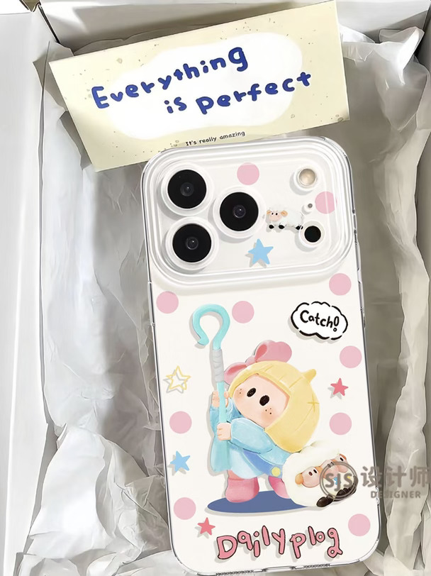 粉色波点牧羊女YOYO手机壳少女心爆棚💕