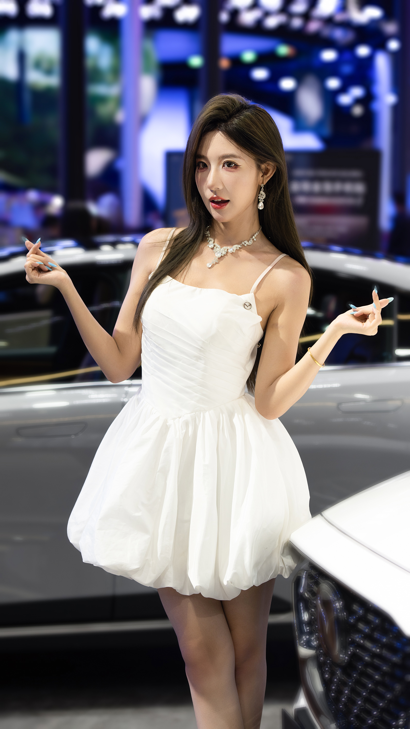 车模美女成都车展 车展现场 清纯美女 肤白貌美 小李不吃姜