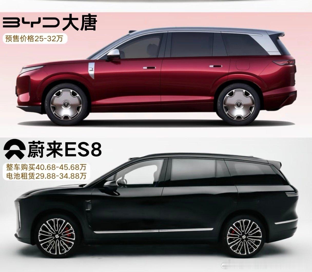 2025年9月大型SUV销量前10名 

比亚迪大唐超越蔚来ES8 ​