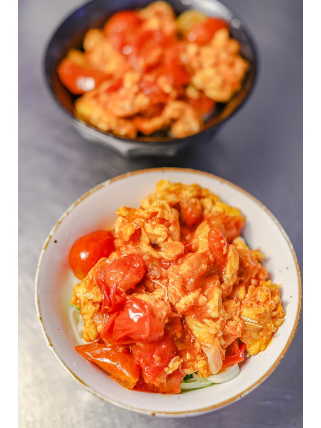 坚持做1000种面不重样（153）炸蛋番茄面