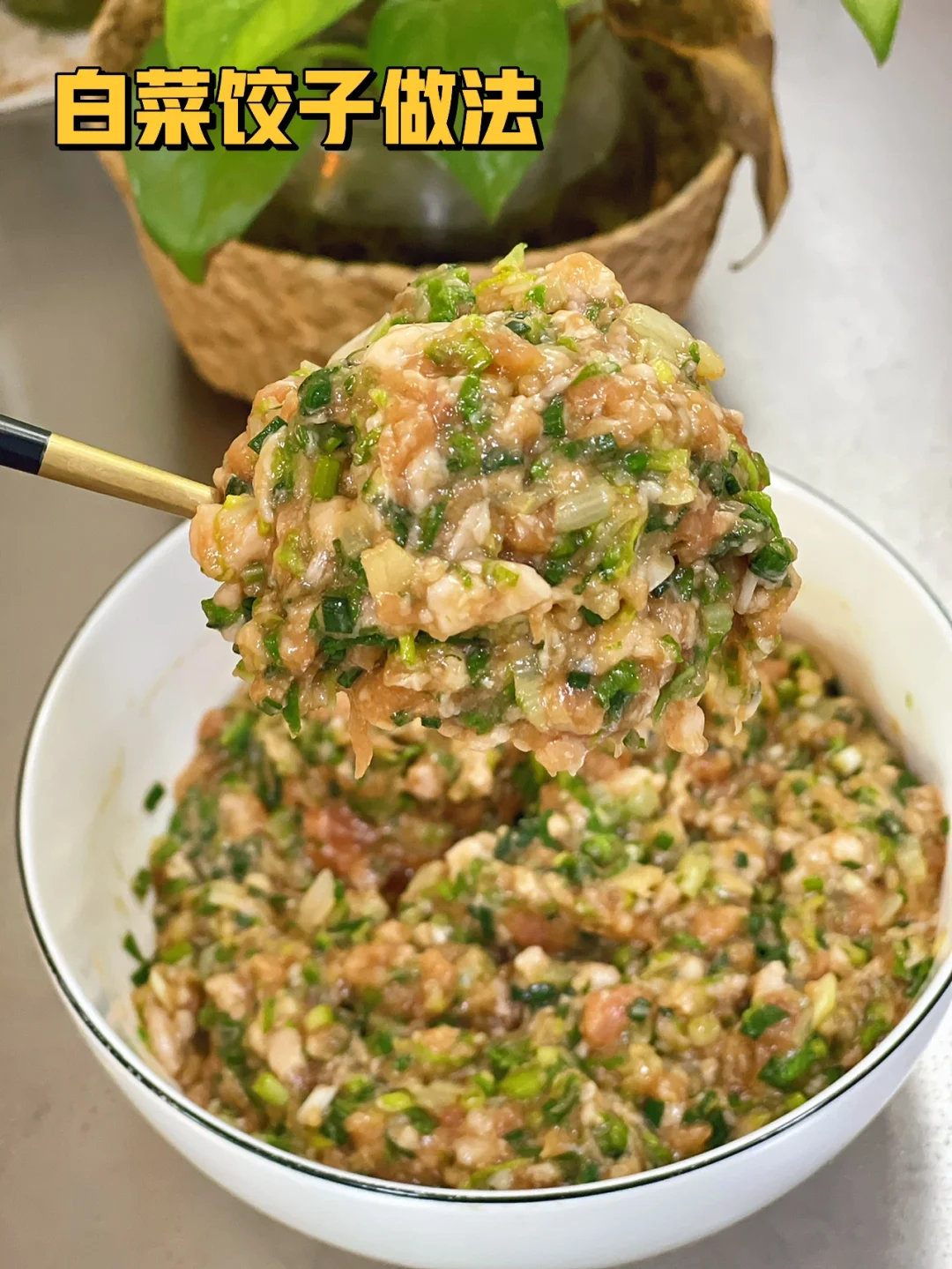 白菜饺子做法/附饺子馅儿和外面汤汁教程