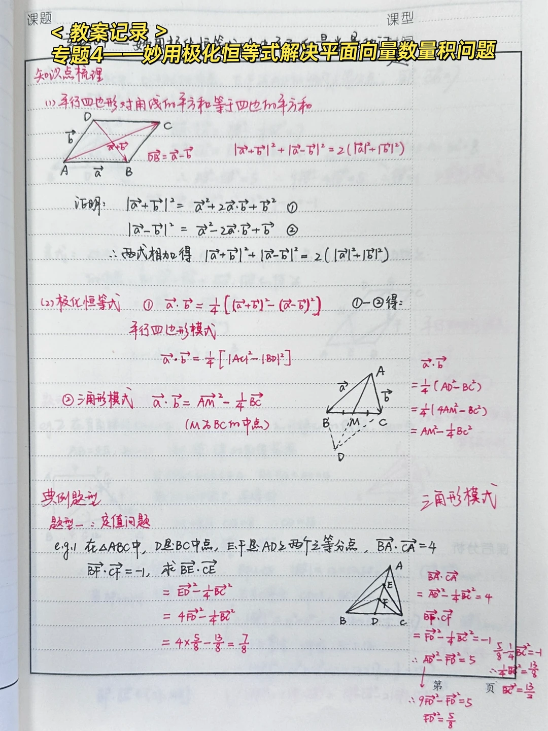 专题4——妙用极化恒等式解决平面向量的问题