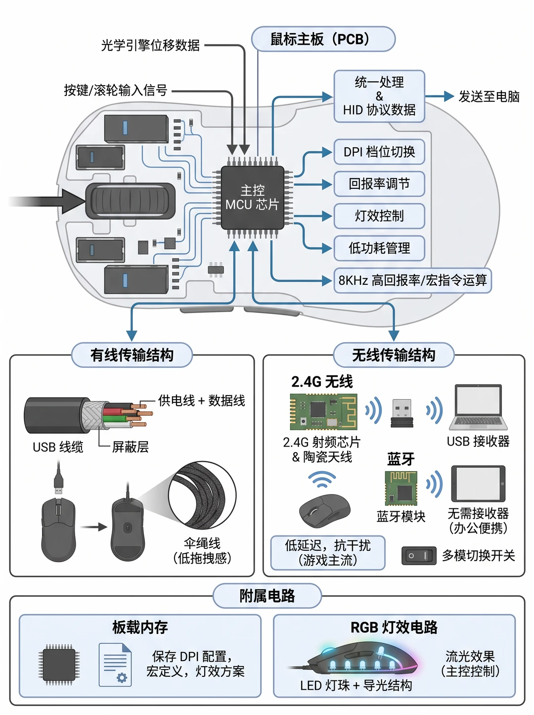 为什么G304耐用？鼠标原理图文解析