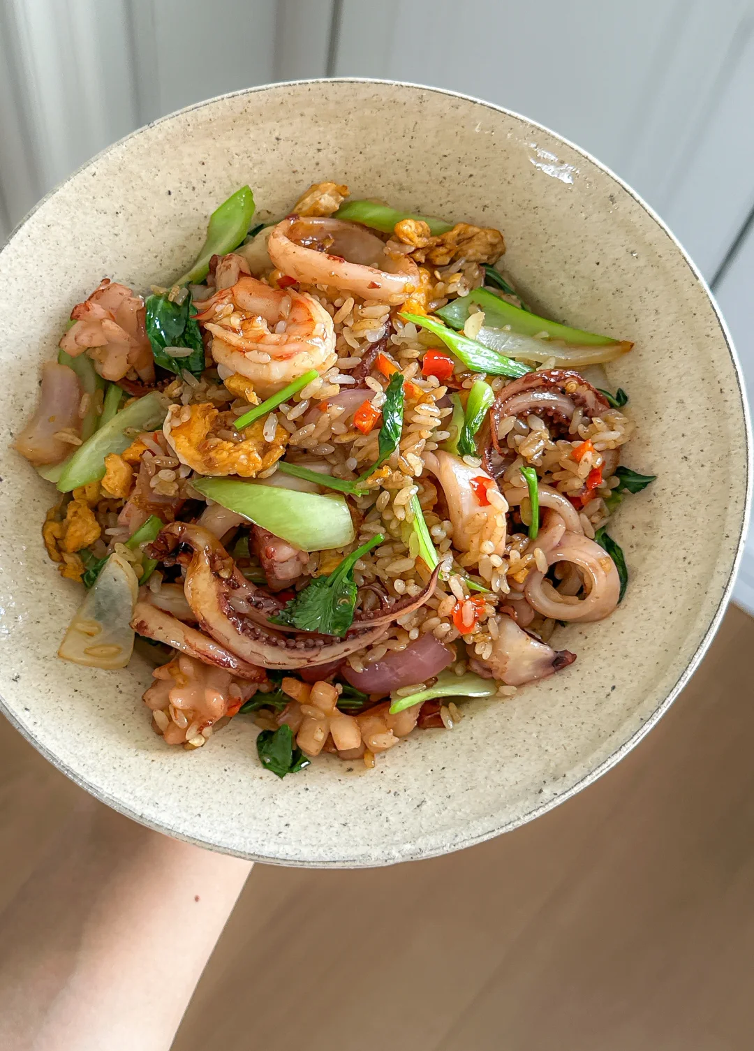 一个人的干净饭 超美味的海鲜🦐炒饭！！