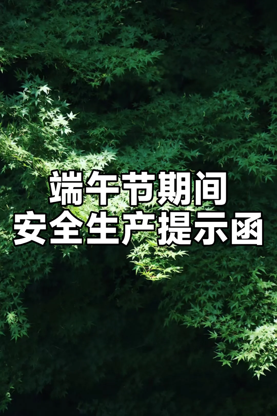 体制内：端午节期间安全生产提示函