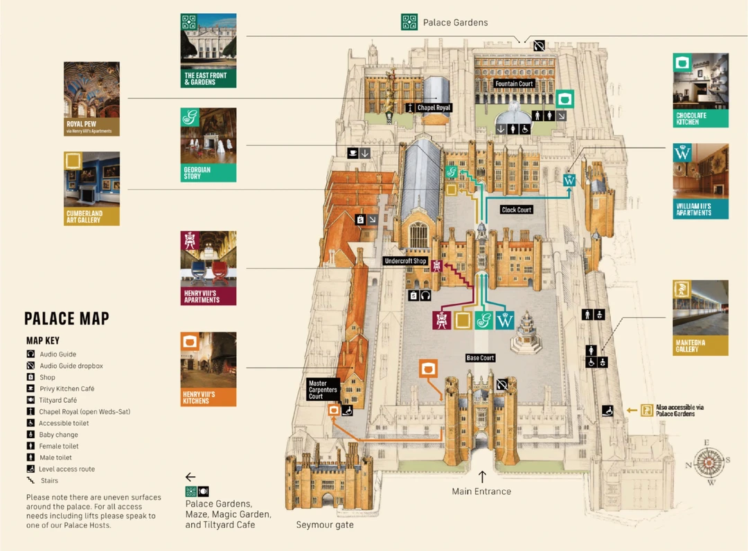 五百年历史之英国伦敦汉普顿宫详细地图
