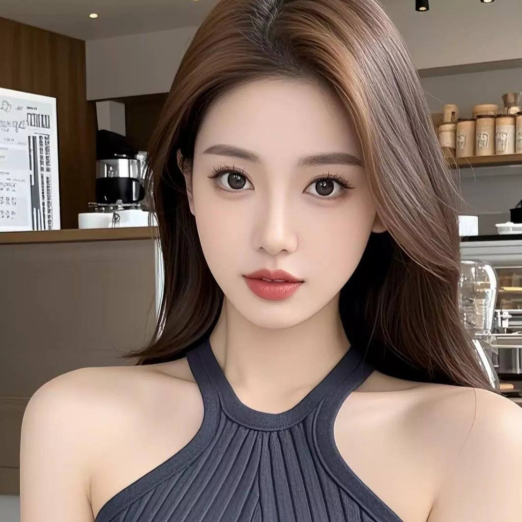 优雅黑裙，甜美少女心，咖啡馆里的一抹风景