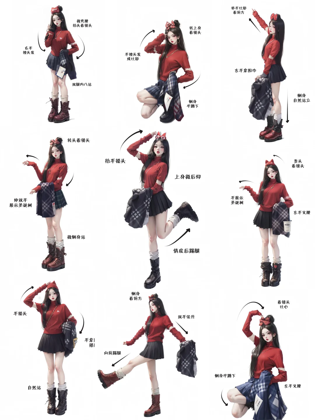 九个打卡必备万能拍照姿势圣诞🎄元旦🎆春节