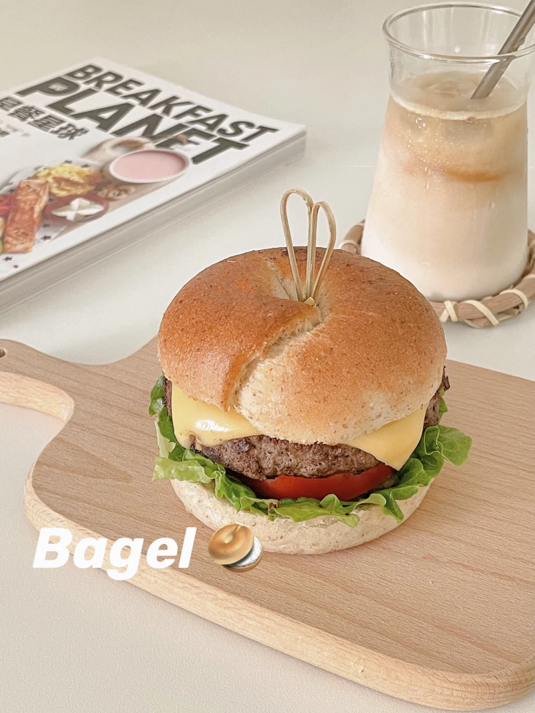 减脂全麦贝果牛肉汉堡🍔｜自制牛肉饼（附做法