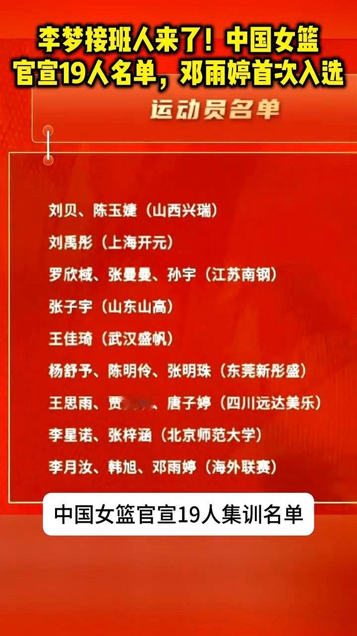 别再说女篮选材只看名气！    21岁邓雨婷，湖南洪江人，身高1米88...