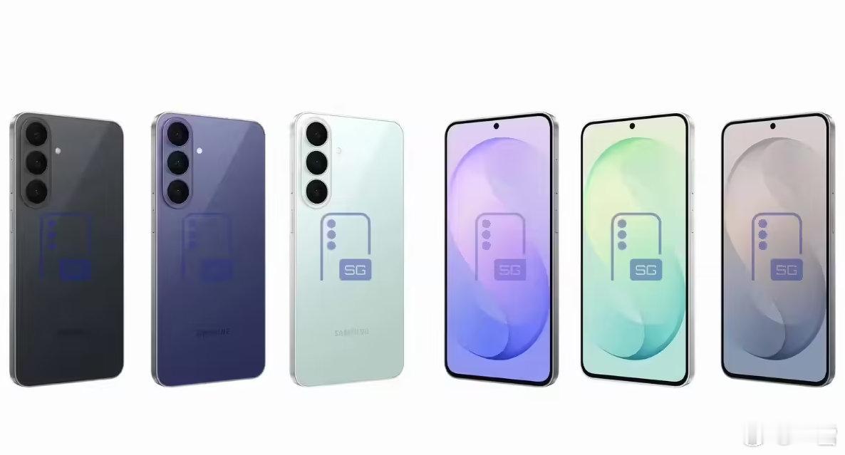 看到了三星 Galaxy S26 FE 手机渲染图，新机8 月 27 日发布
配备 Blueberry（蓝莓色）、Graphite（石墨色）和 Pistachio（开心果色）3 种配色，还是熟悉的设计，你们喜欢哪款配色？ ​