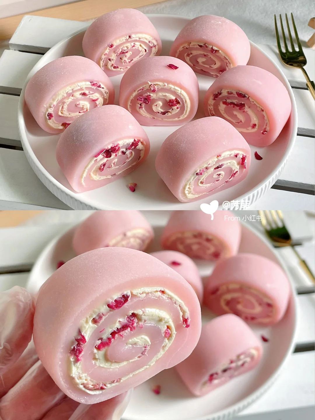 女神节甜品❗️吃了会开心一整天的玫瑰奶酪卷