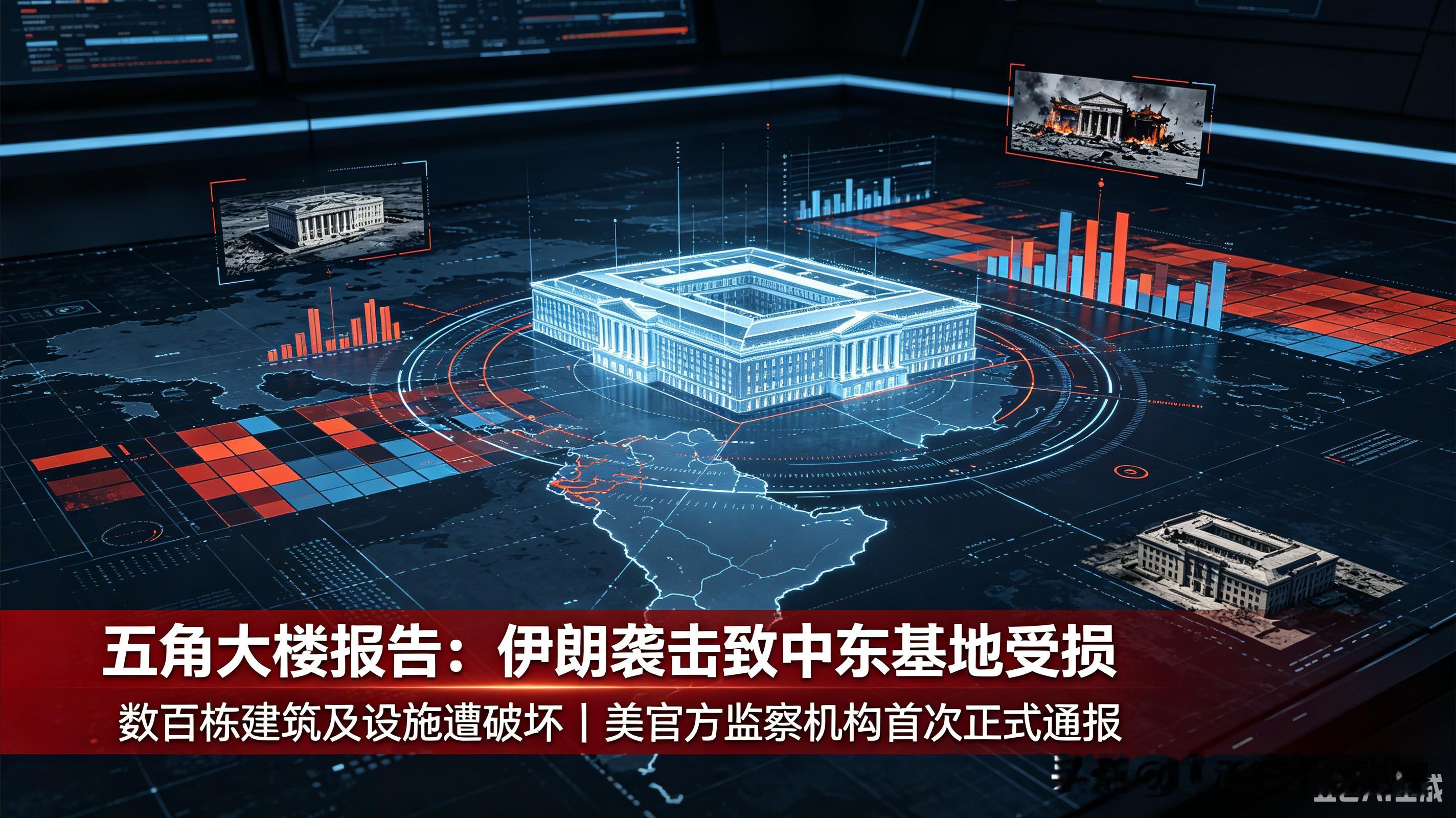 五角大楼承认：伊朗袭击并摧毁了美国在中东8国基地的数百栋建筑
一架价值数亿美元的预警机，在沙特的美军基地里被导弹炸得尾翼横飞——这个画面，五角大楼捂了大半年，如今终于藏不住了。
美国国防部监察长日前甩出一份报告，把这场对伊朗战争的家底翻了个底朝天。报告统计的时间段从今年4月1日到6月30日，白纸黑字