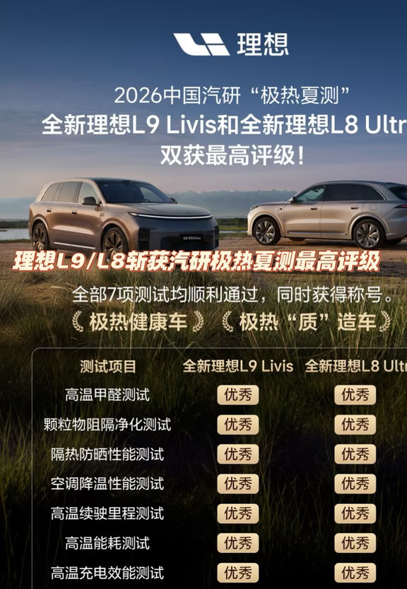 极热夏测，理想又拿满分？