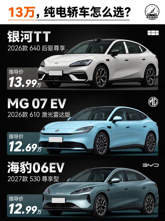 13万级轿车，你选谁？
